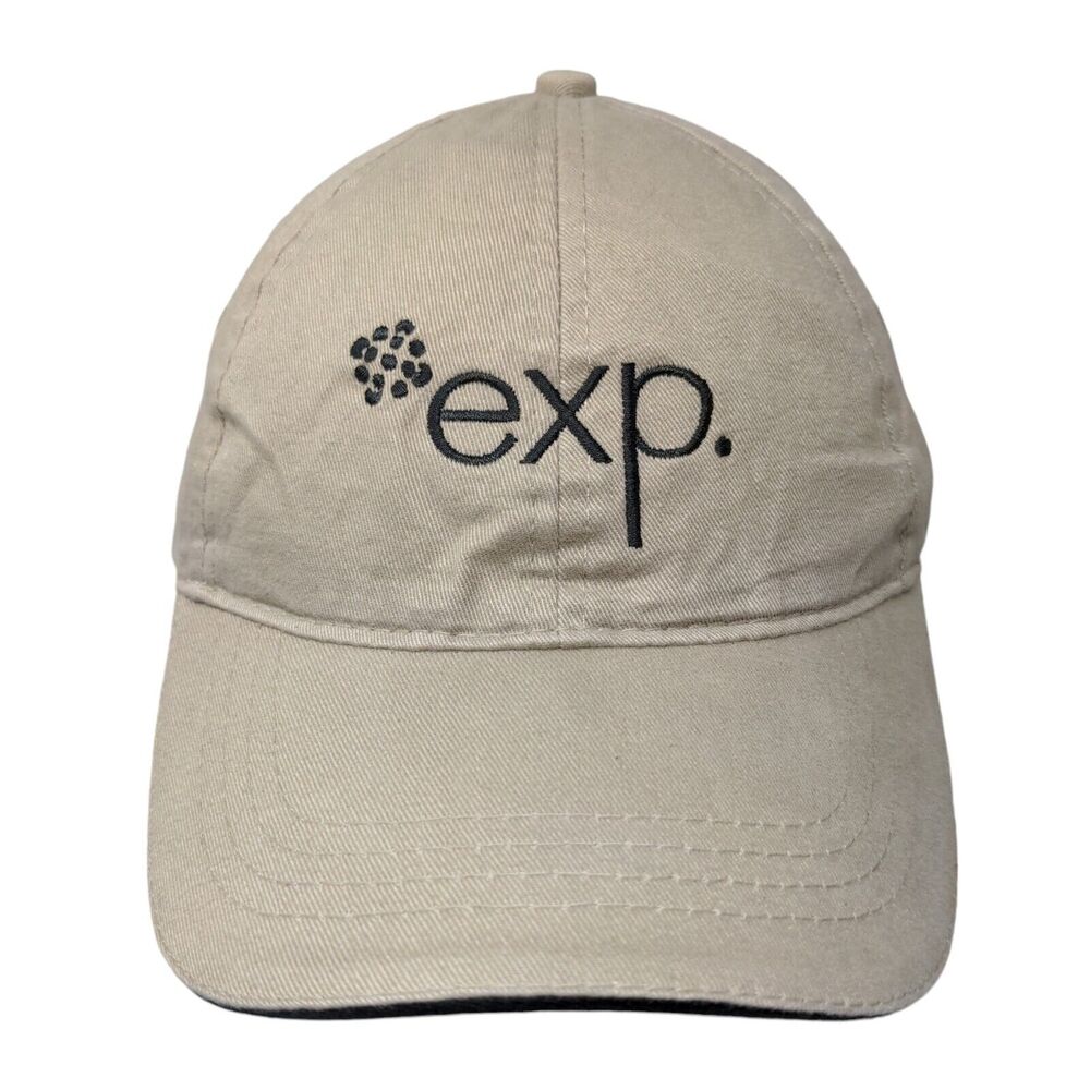 Exp. Slideback Hat Tan OSFA Adjustable Embroidered North End 6 Panel Cotton